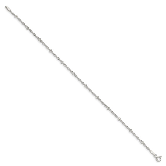 Sterling Silver Beaded Singapore Chain