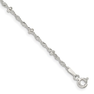 Sterling Silver Beaded Singapore Chain