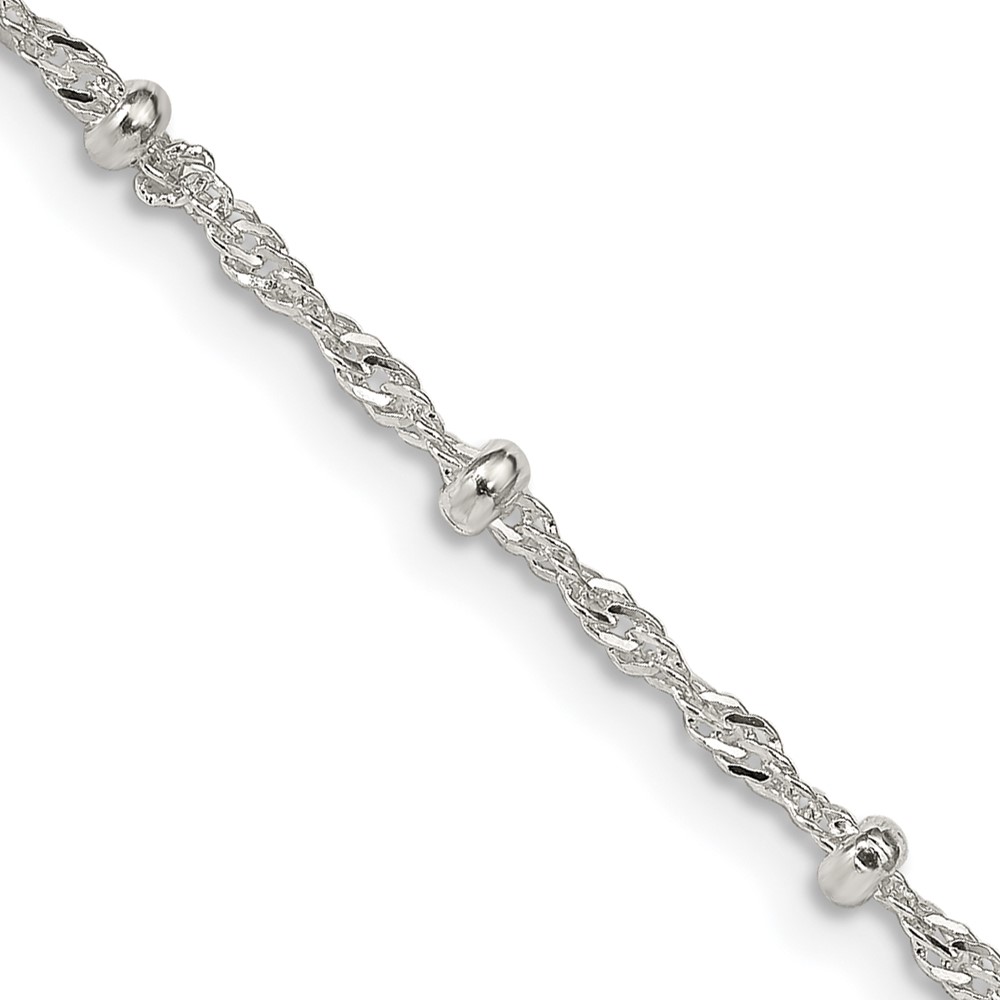Sterling Silver 2.5mm Singapore w/ Beads Chain (QFC165-16)