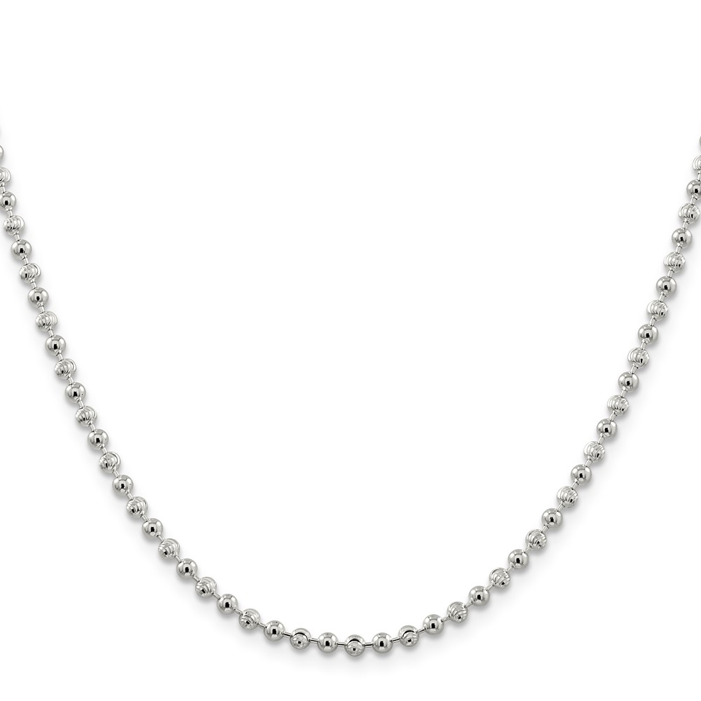 Sterling Silver 3mm Fancy Beaded Chain (QFC166-20)