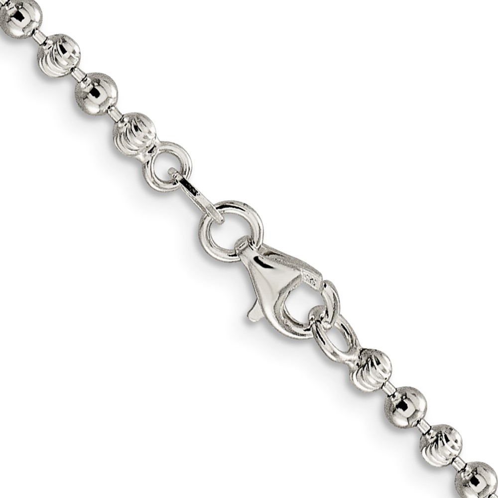 Sterling Silver 3mm Fancy Beaded Chain (QFC166-20)