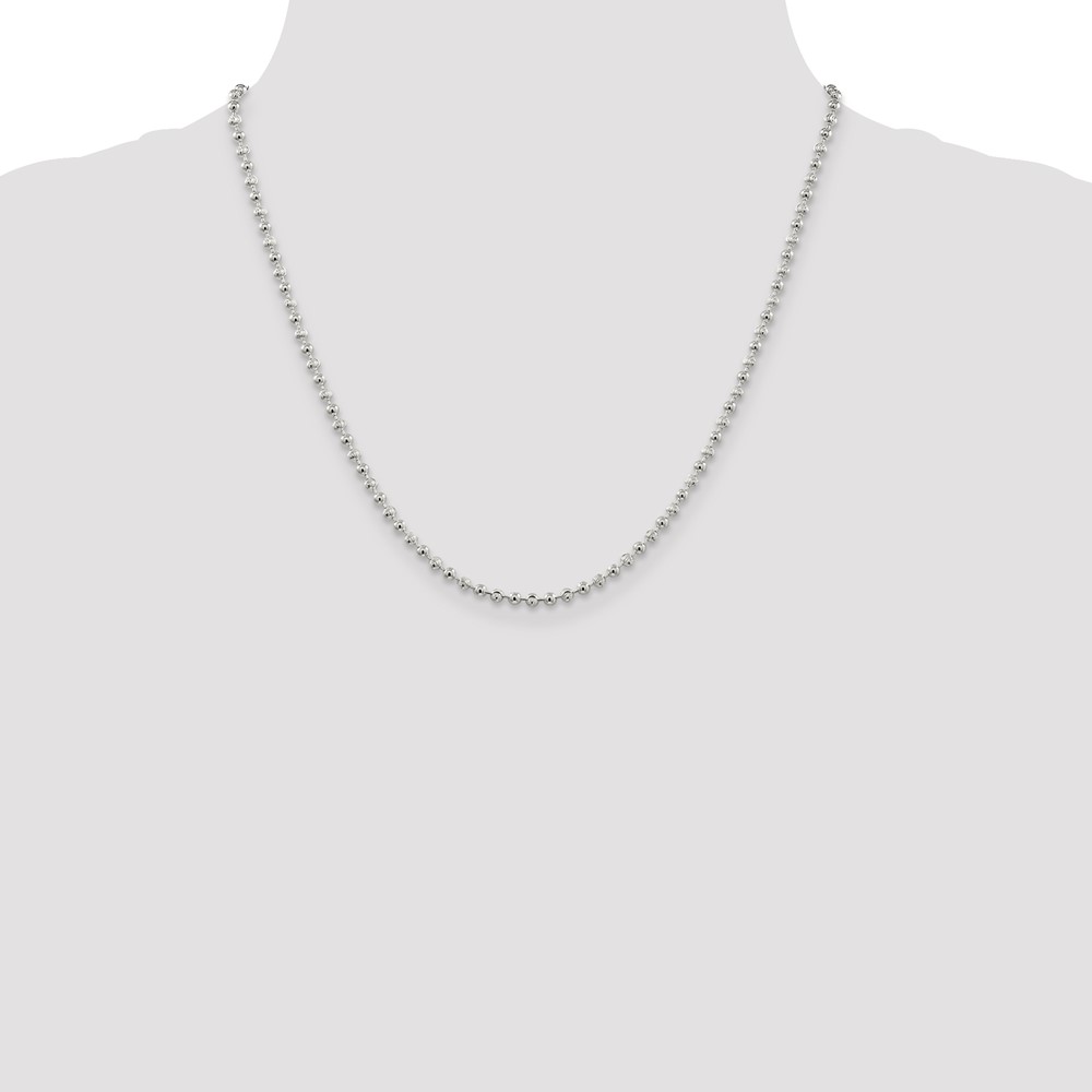 Sterling Silver 3mm Fancy Beaded Chain (QFC166-20)