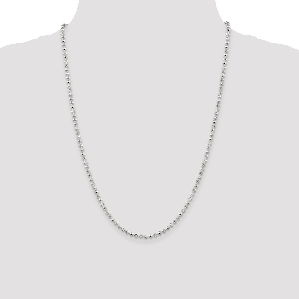 Sterling Silver 3mm Fancy Beaded Chain (QFC166-24)