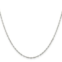 Sterling Silver 1.75mm Fancy Wave Flat Link Chain view 2
