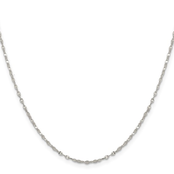 Sterling Sivler Wave Flat Link Chain