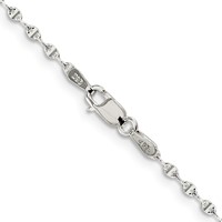 Sterling Silver 1.75mm Fancy Wave Flat Link Chain view 3