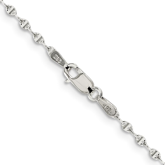 Sterling Sivler Wave Flat Link Chain