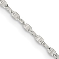 Sterling Silver 1.75mm Fancy Wave Flat Link Chain view 1