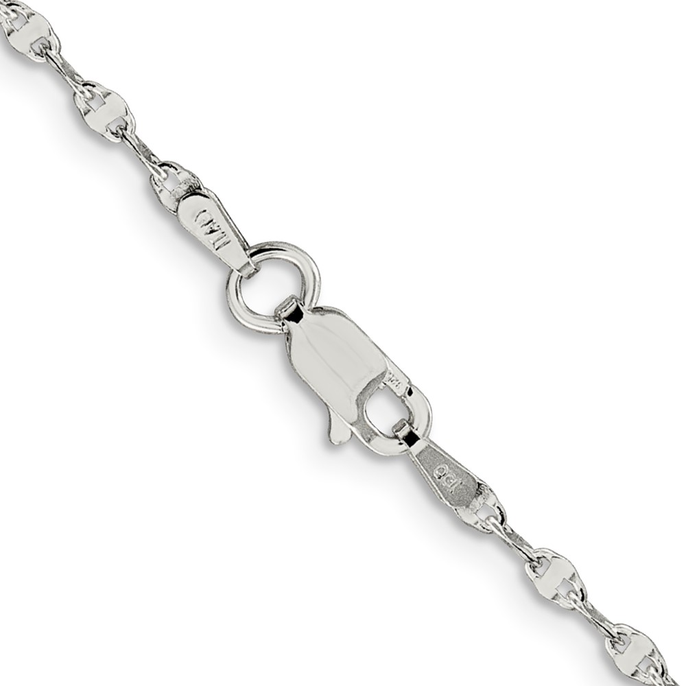Sterling Silver 2.25mm Fancy Wave Flat Link Chain (QFC193-18)