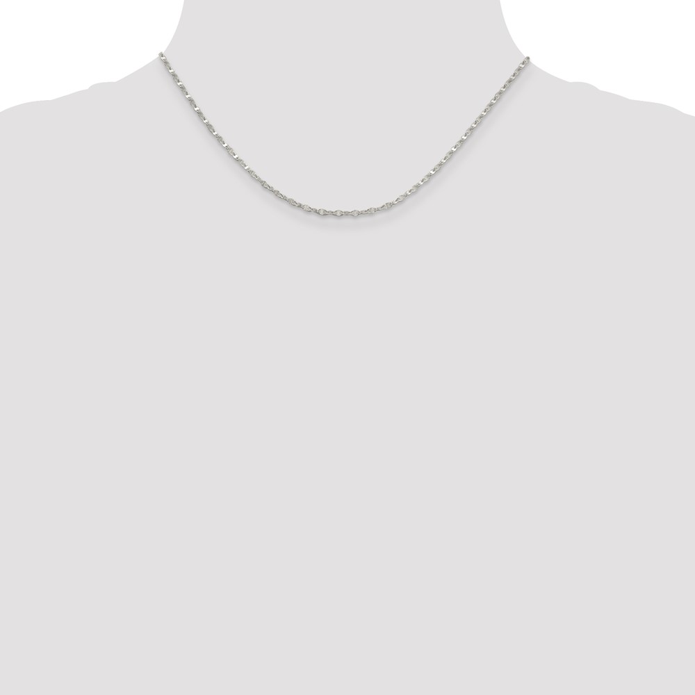 Sterling Silver 2.25mm Fancy Wave Flat Link Chain (QFC193-16)