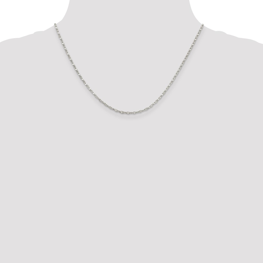 Sterling Silver 2.25mm Fancy Wave Flat Link Chain (QFC193-18)