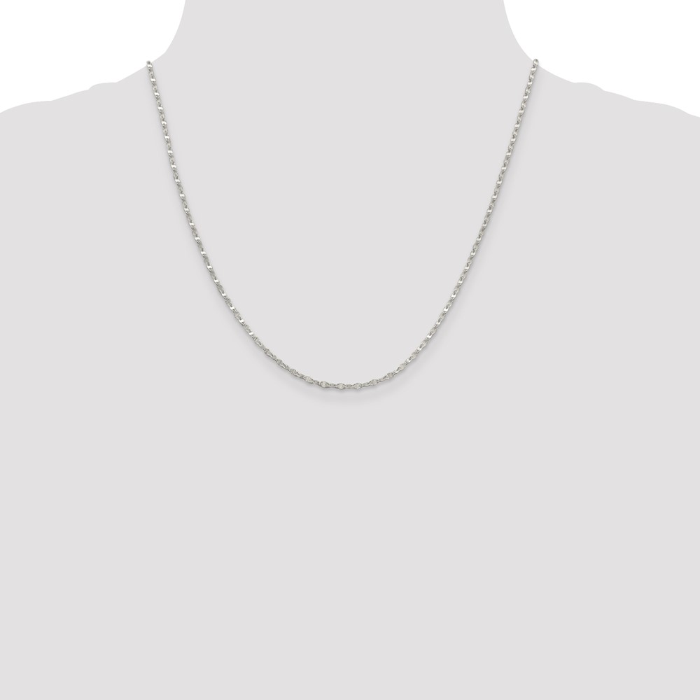 Sterling Silver 2.25mm Fancy Wave Flat Link Chain (QFC193-20)