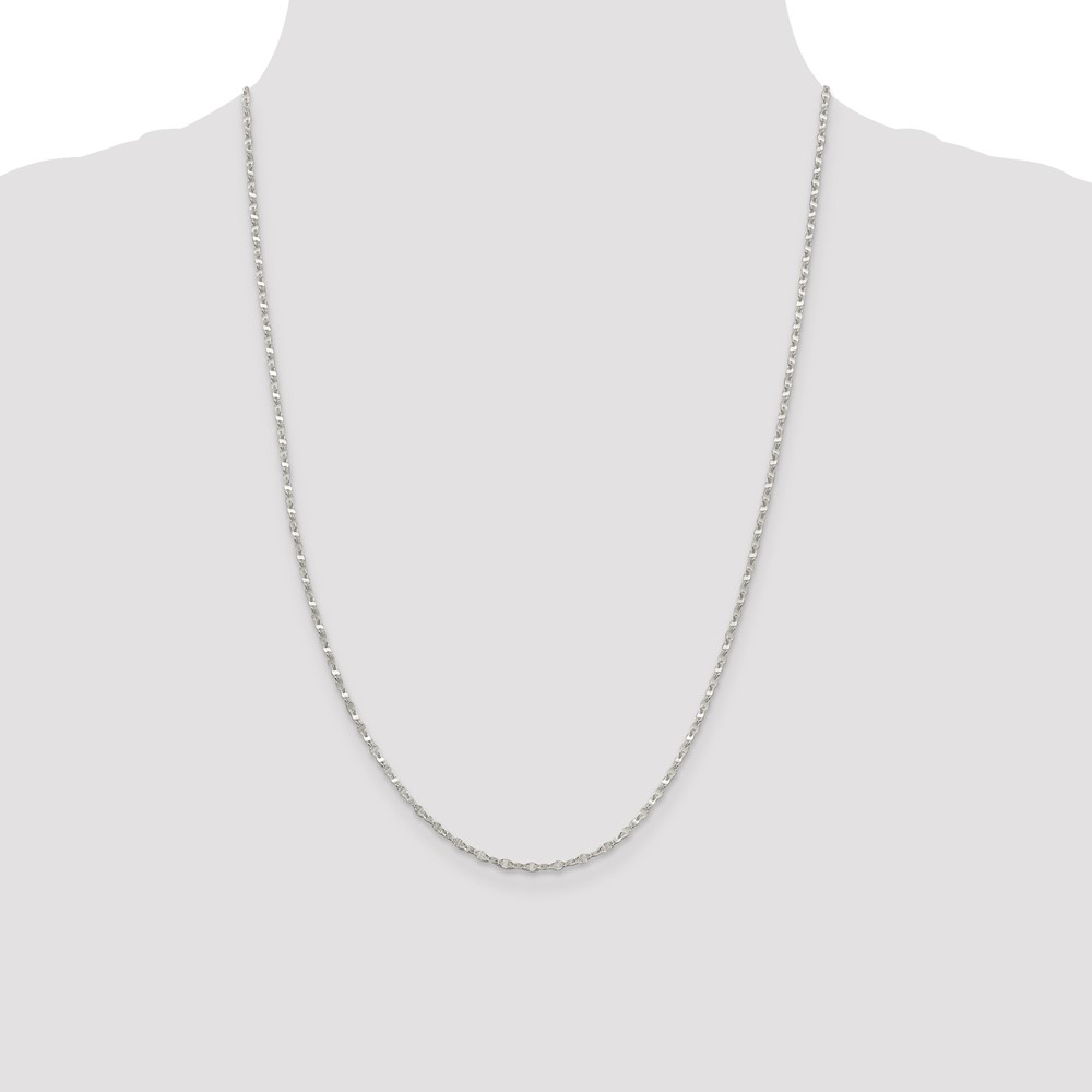 Sterling Silver 2.25mm Fancy Wave Flat Link Chain (QFC193-24)