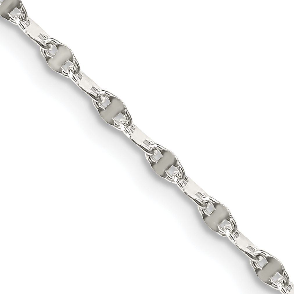 Sterling Silver 2.25mm Fancy Wave Flat Link Chain (QFC193-16)