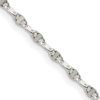 Sterling Silver 2.25mm Fancy Wave Flat Link Chain view 1