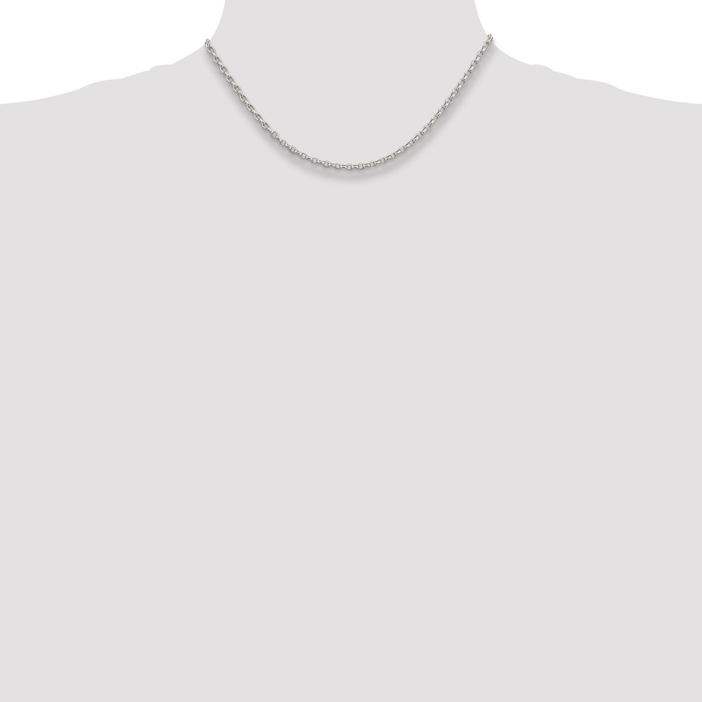 Sterling Silver 2.75mm Oval Fancy Rolo Chain (QFC194-16)