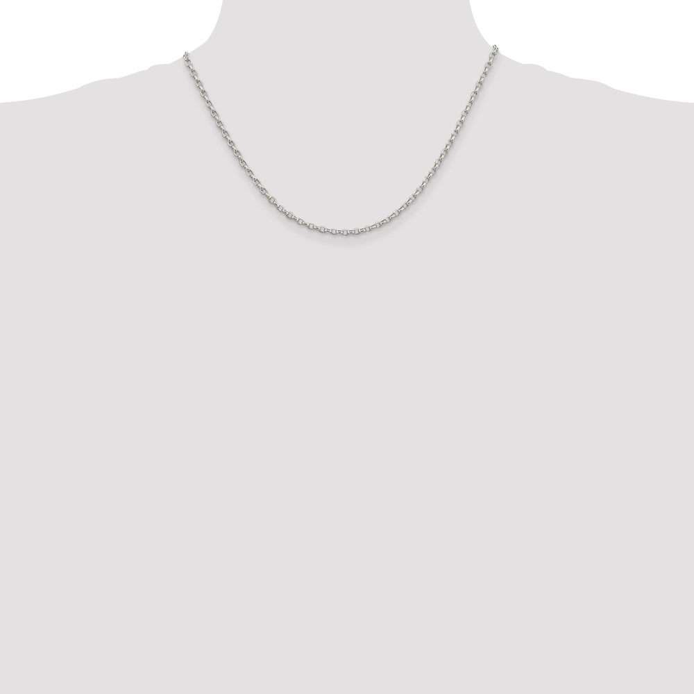 Sterling Silver 2.75mm Oval Fancy Rolo Chain (QFC194-18)
