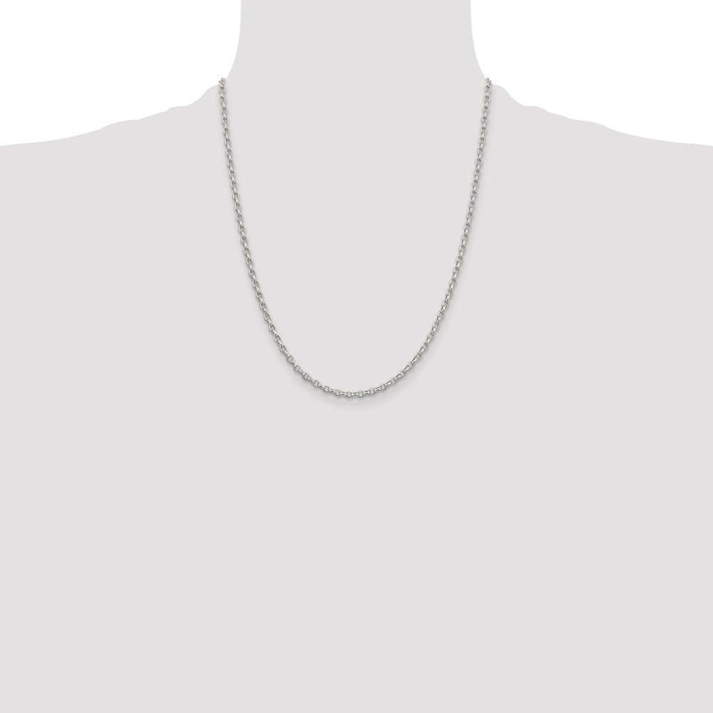 Sterling Silver 2.75mm Oval Fancy Rolo Chain (QFC194-22)