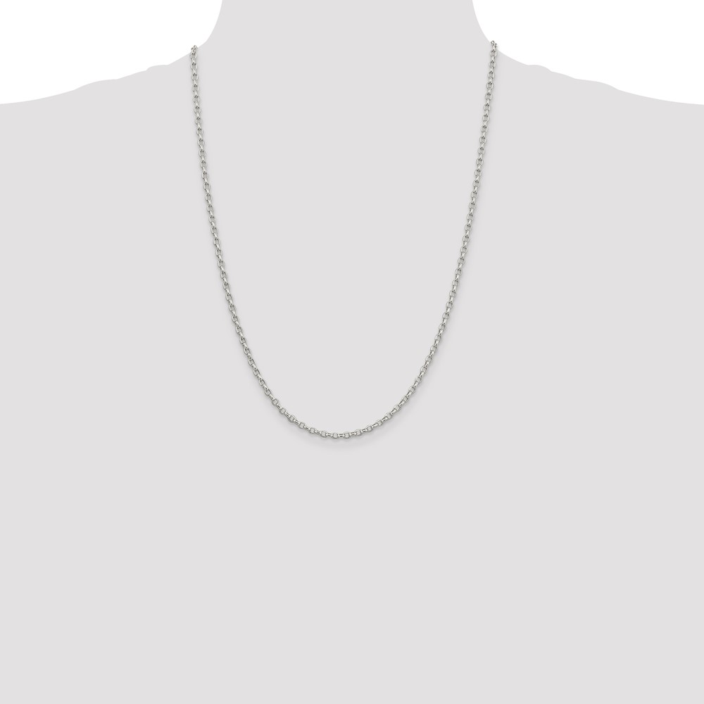 Sterling Silver 2.75mm Oval Fancy Rolo Chain (QFC194-24)
