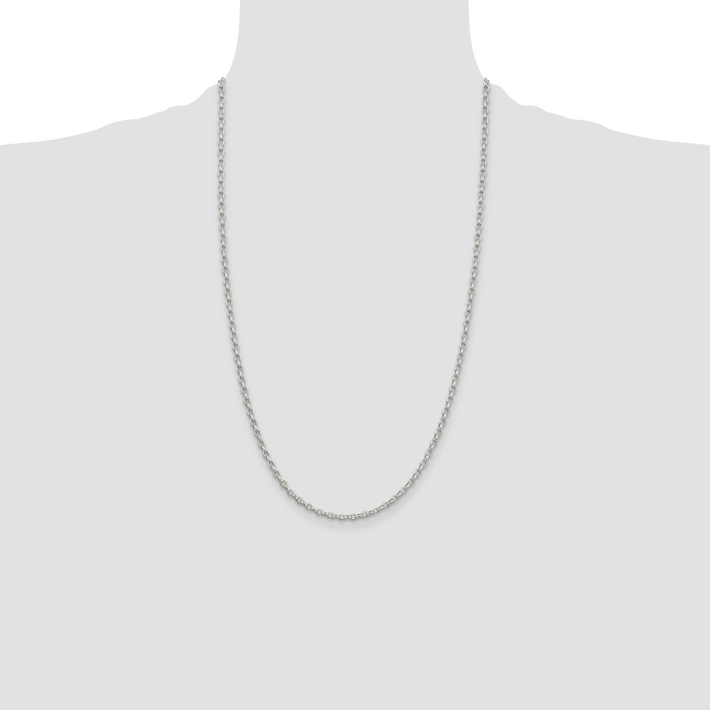 Sterling Silver 2.75mm Oval Fancy Rolo Chain (QFC194-26)