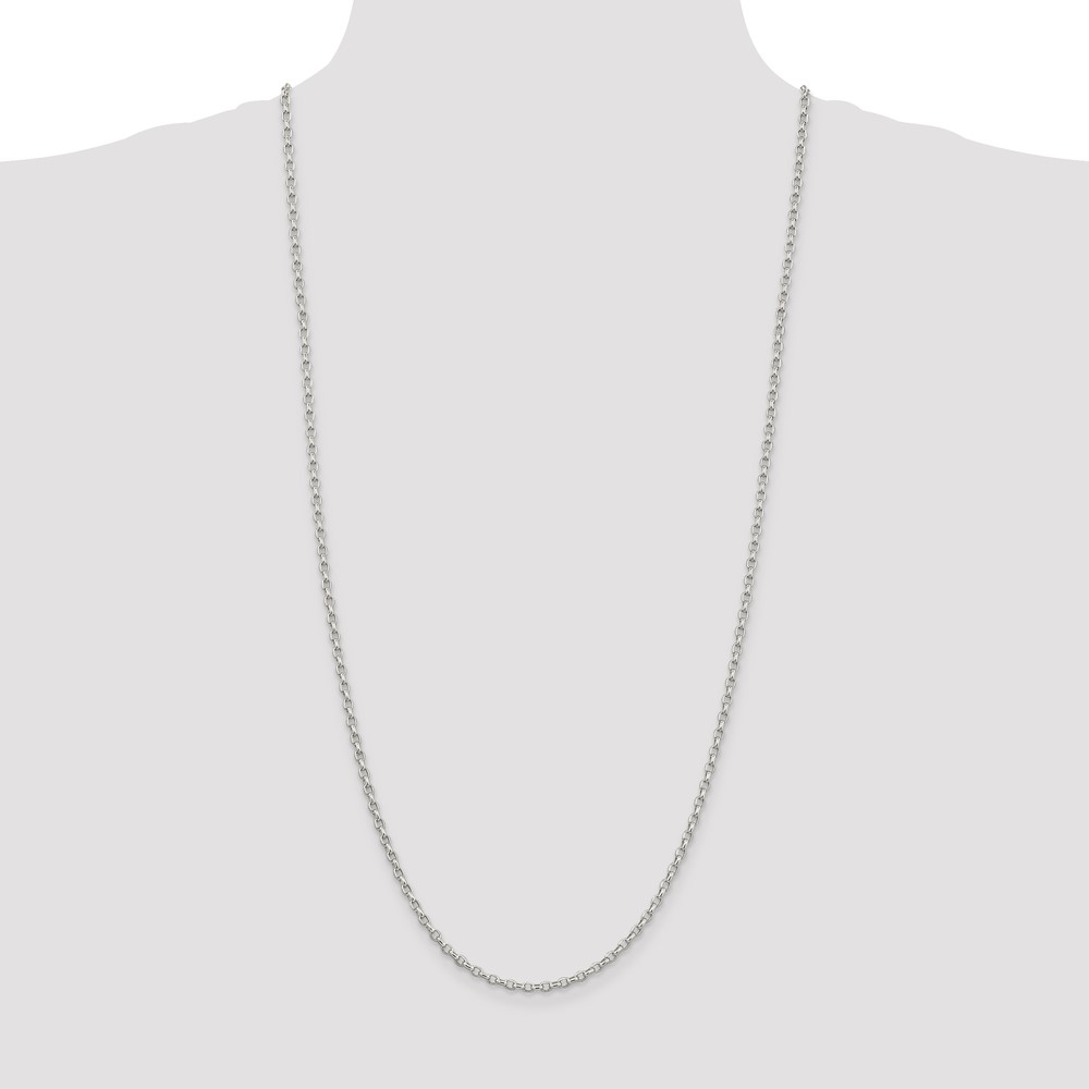 Sterling Silver 2.75mm Oval Fancy Rolo Chain (QFC194-30)