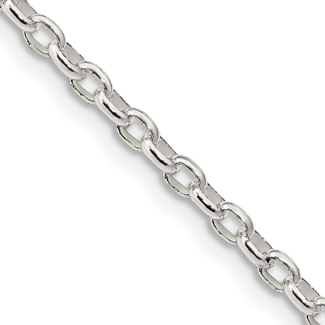 Sterling Silver 2.75mm Oval Fancy Rolo Chain (QFC194-24)