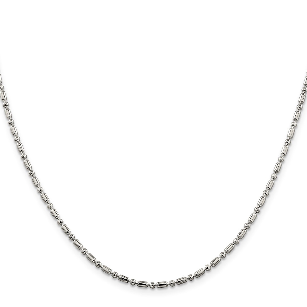 Sterling Silver 2mm Fancy Beaded Chain (QFC195-20)