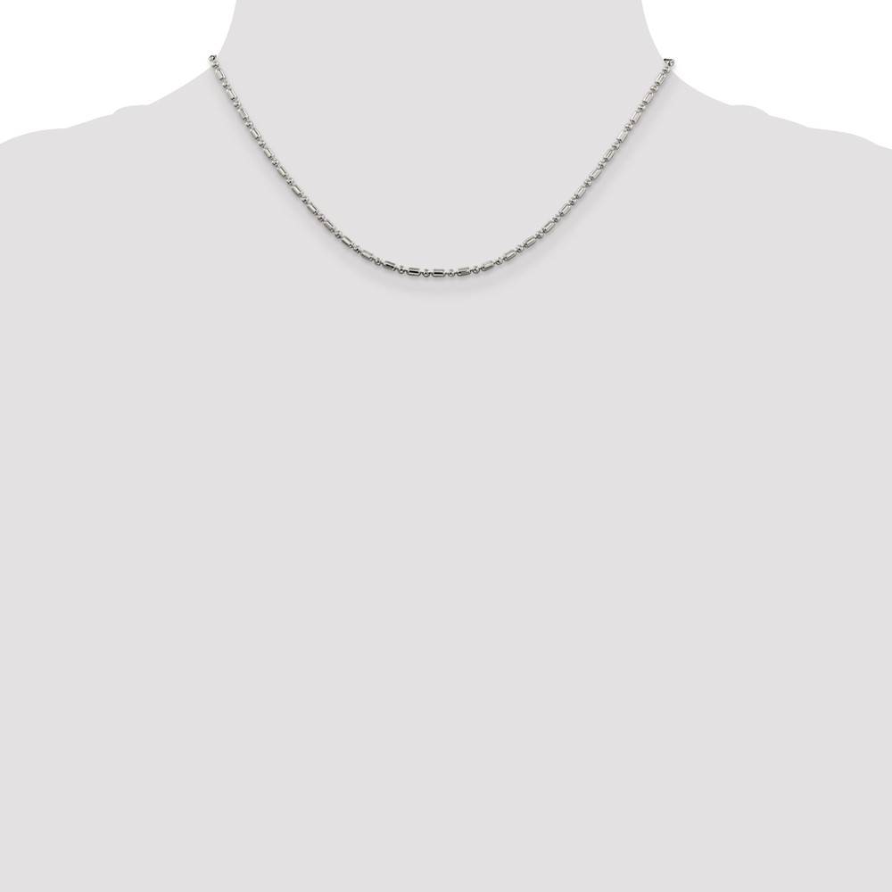 Sterling Silver 2mm Fancy Beaded Chain (QFC195-16)