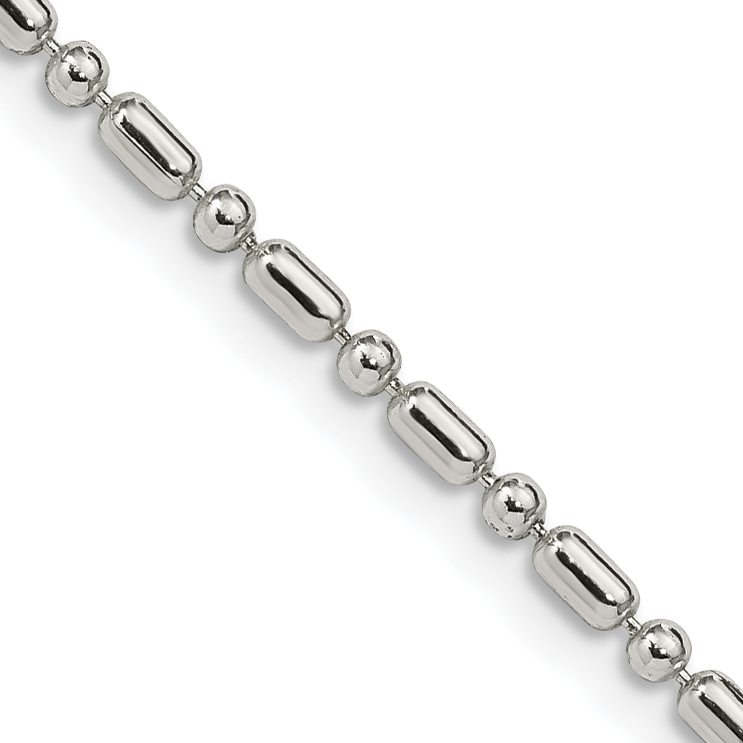 Sterling Silver 2mm Fancy Beaded Chain (QFC195-16)
