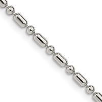Sterling Silver 2mm Fancy Beaded Chain view 1