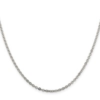 Sterling Silver 2mm Flat Link Cable Chain view 2