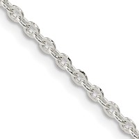 Sterling Silver 2mm Flat Link Cable Chain view 1