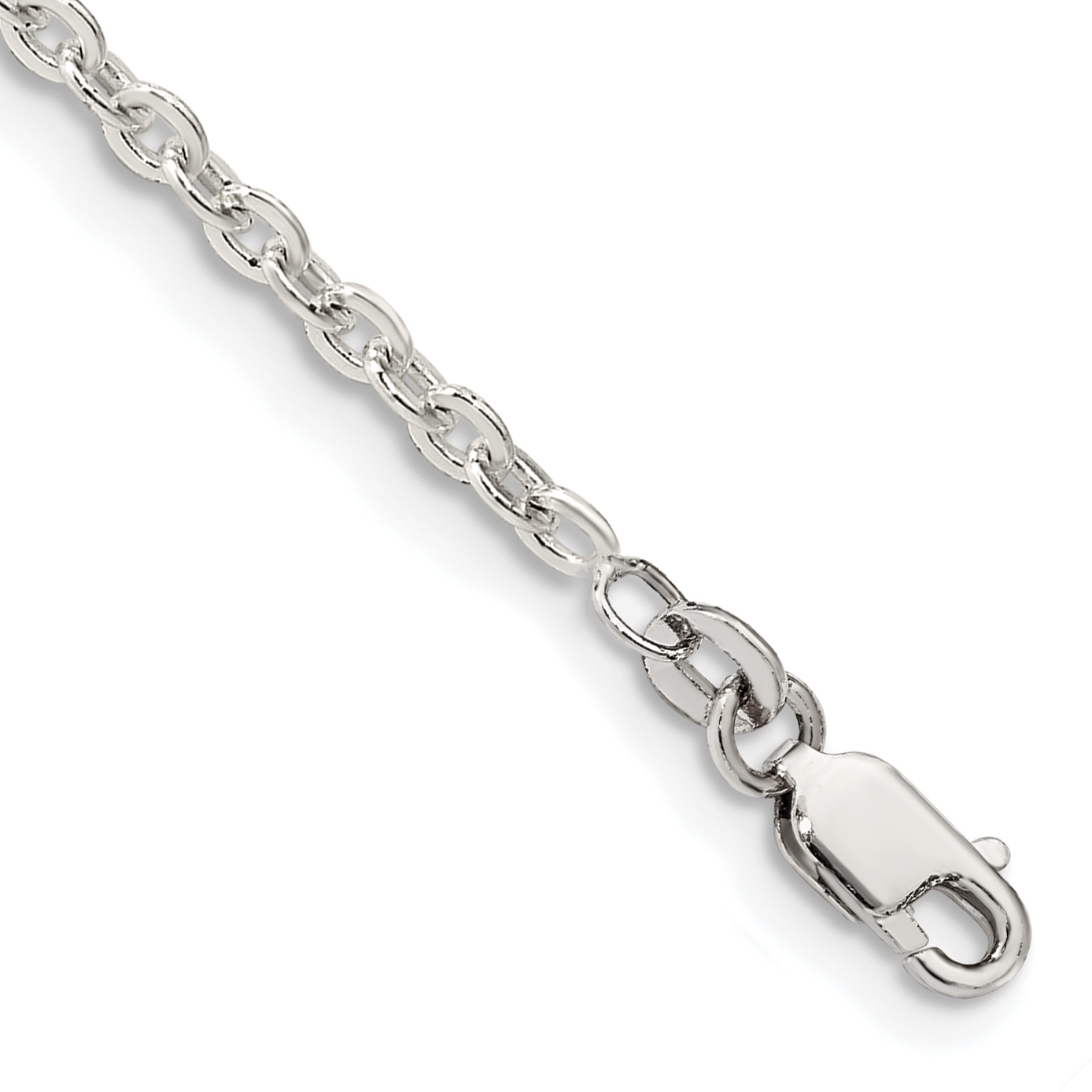 Sterling Silver 2.75mm Flat Link Cable Chain (QFC197-7)