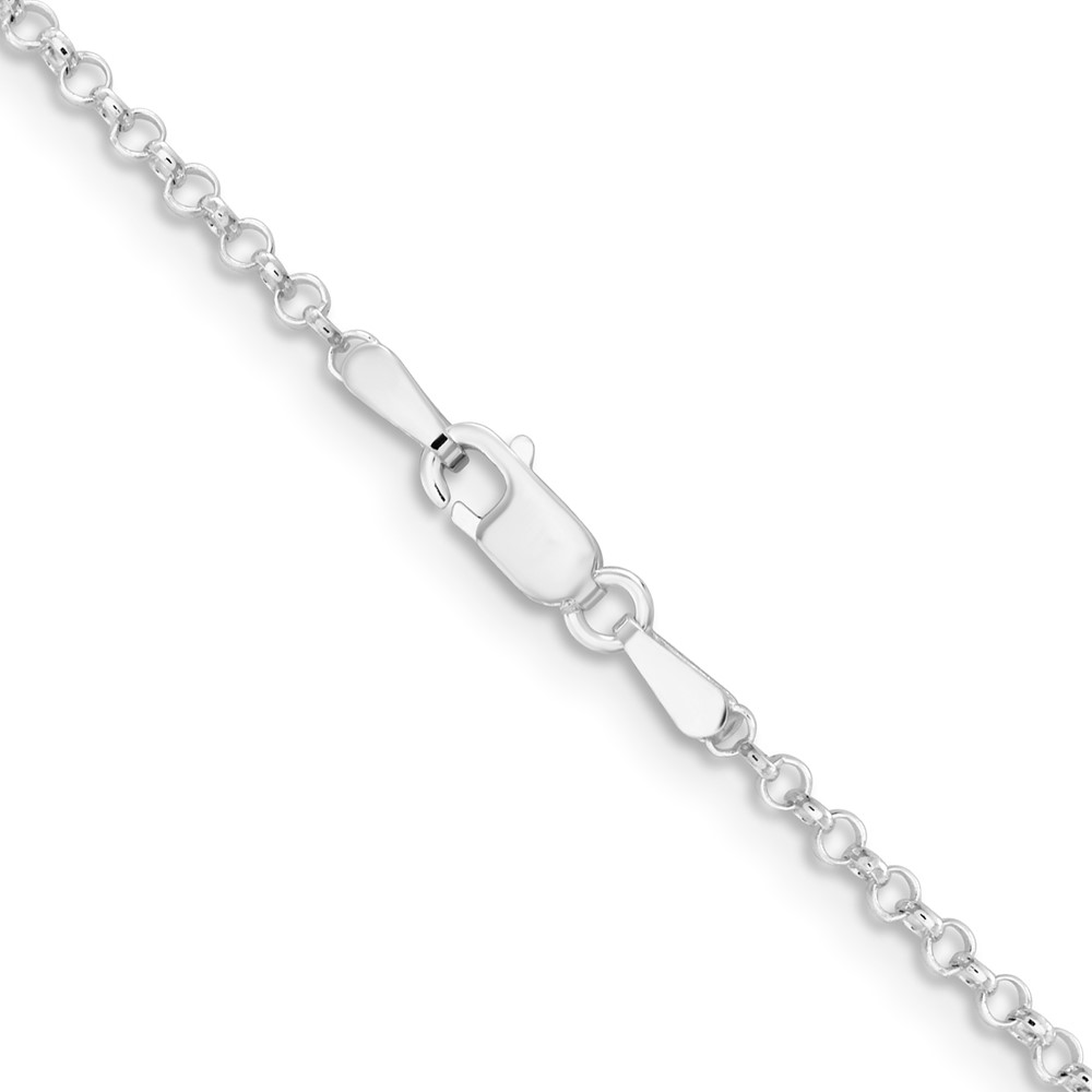 Sterling Silver Rhodium-plated 2mm Rolo Chain (QFC1R-30)