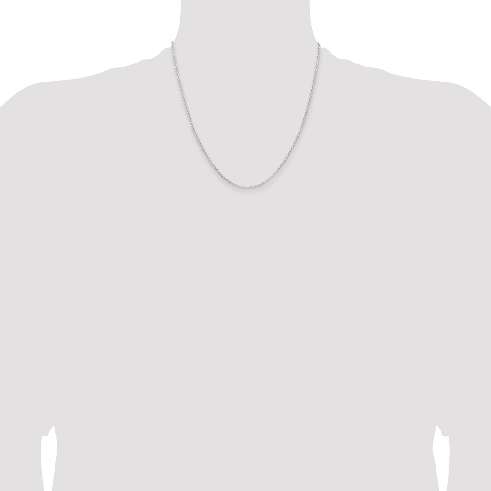 Sterling Silver Rhodium-plated 2mm Rolo Chain (QFC1R-20)