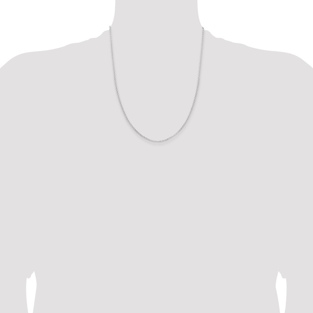 Sterling Silver Rhodium-plated 2mm Rolo Chain (QFC1R-22)