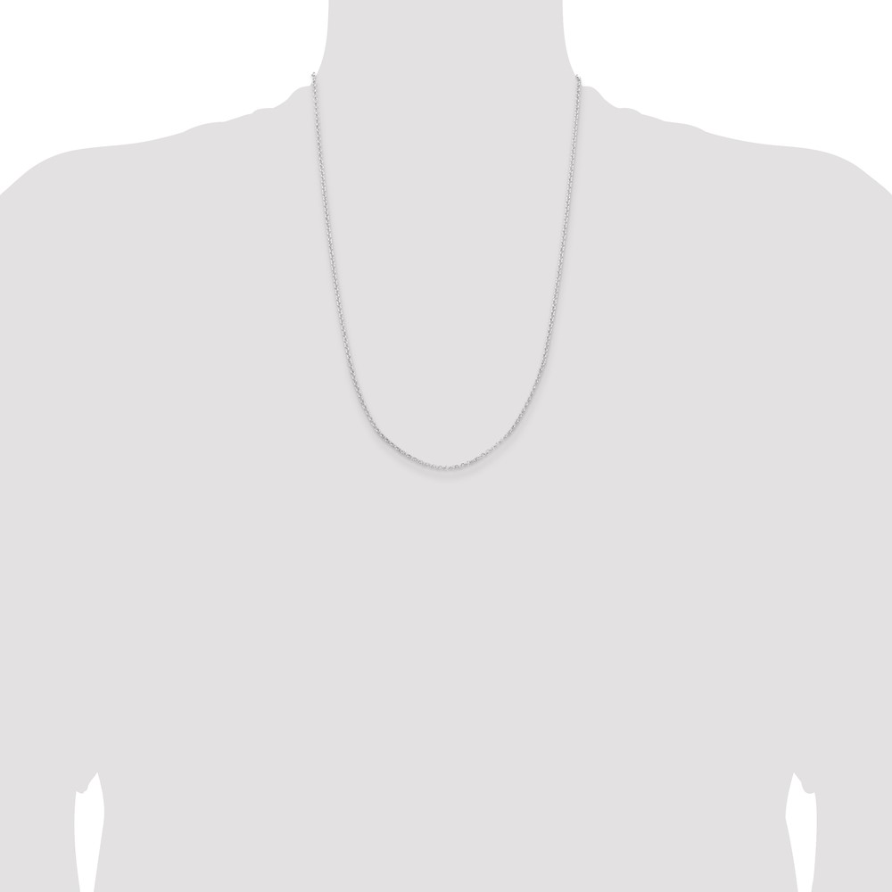 Sterling Silver Rhodium-plated 2mm Rolo Chain (QFC1R-24)