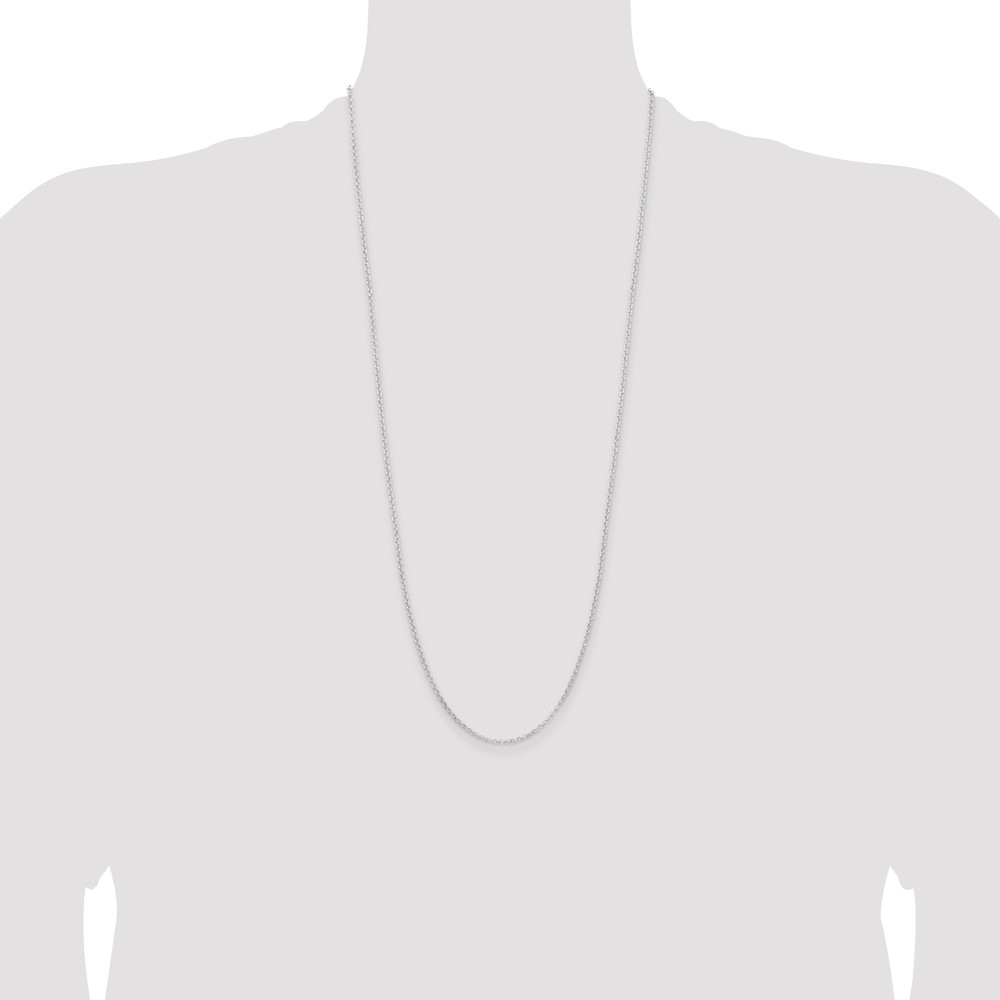 Sterling Silver Rhodium-plated 2mm Rolo Chain (QFC1R-30)