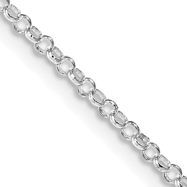 Sterling Silver Rhodium-plated 2mm Rolo Chain (QFC1R-16)