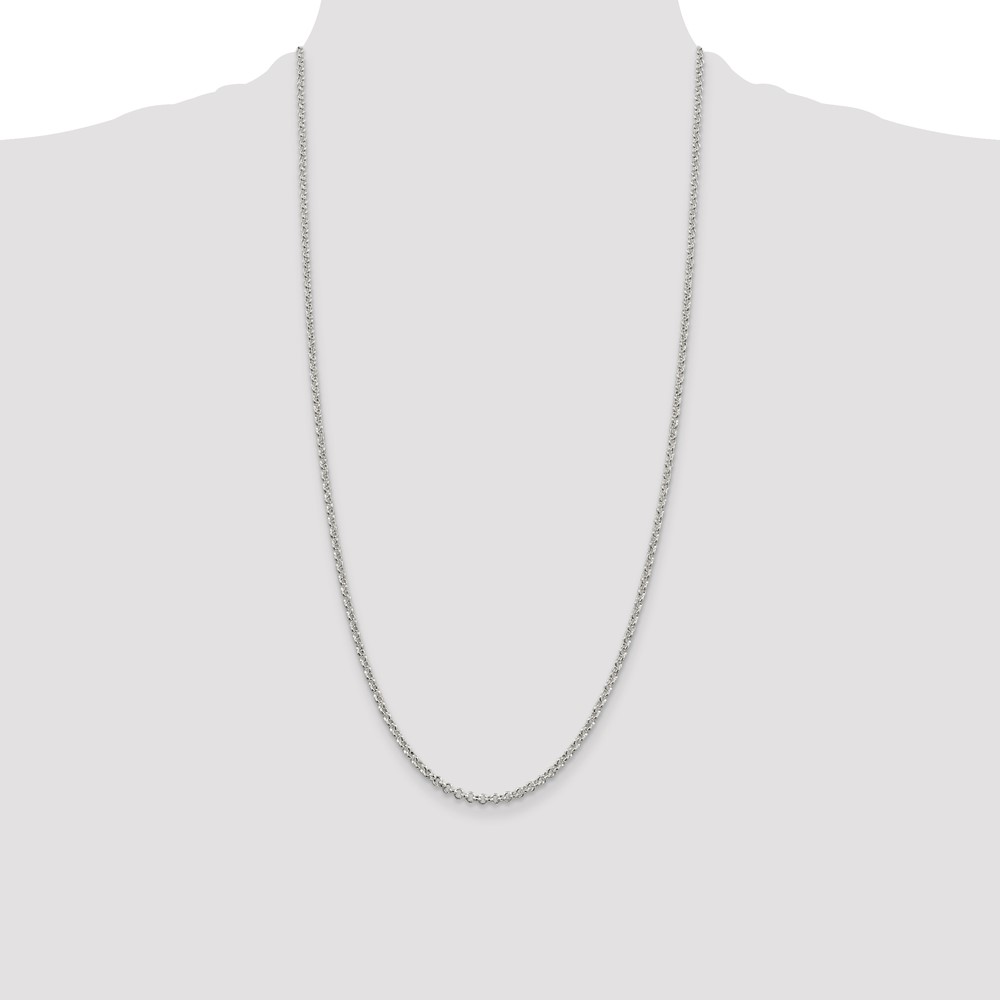 Sterling Silver 2.8mm Rolo Chain (QFC2-28)