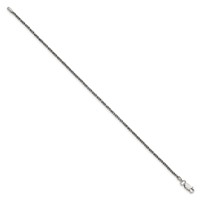 Sterling Silver Ruthenium-plated 1.7mm Twisted Tight Wheat Chain view 2