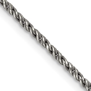 Sterling Silver Antiqued Twisted Tight Wheat Chain