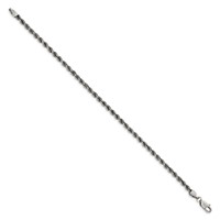Sterling Silver Ruthenium-plated 3.4mm Rope Chain view 2