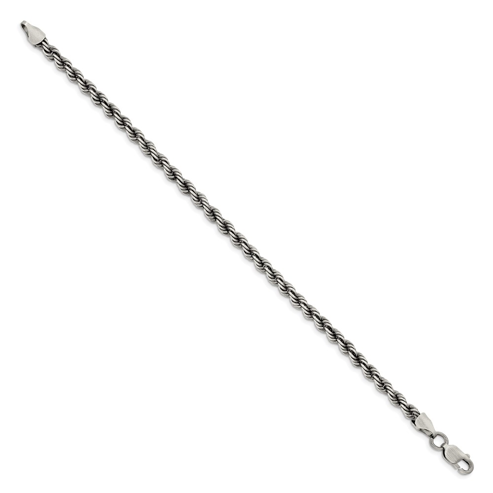 Sterling Silver Ruthenium-plated 4.5mm Rope Chain (QFC202-8)