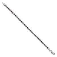 Sterling Silver Ruthenium-plated 4.5mm Rope Chain view 2