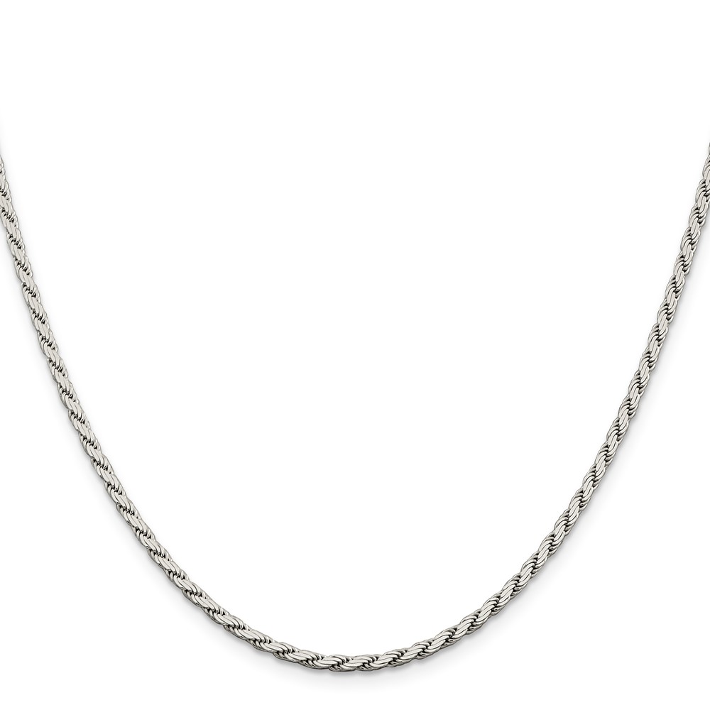 Sterling Silver 2.5mm Flat Rope Chain (QFC203-26)