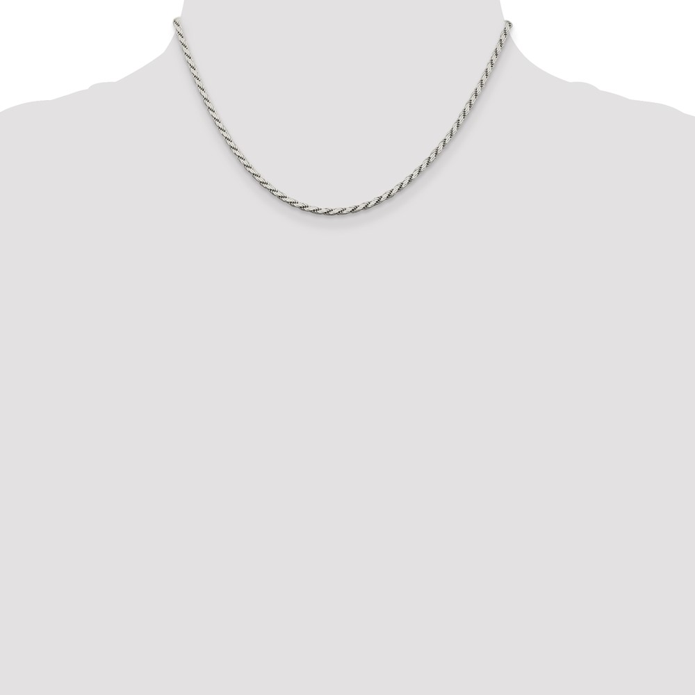 Sterling Silver 2.5mm Flat Rope Chain (QFC203-16)