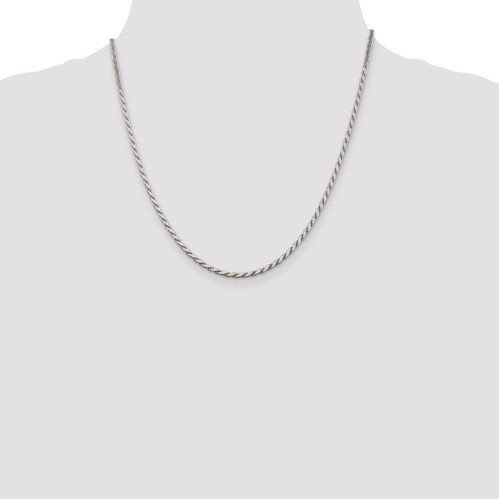 Sterling Silver 2.5mm Flat Rope Chain (QFC203-20)