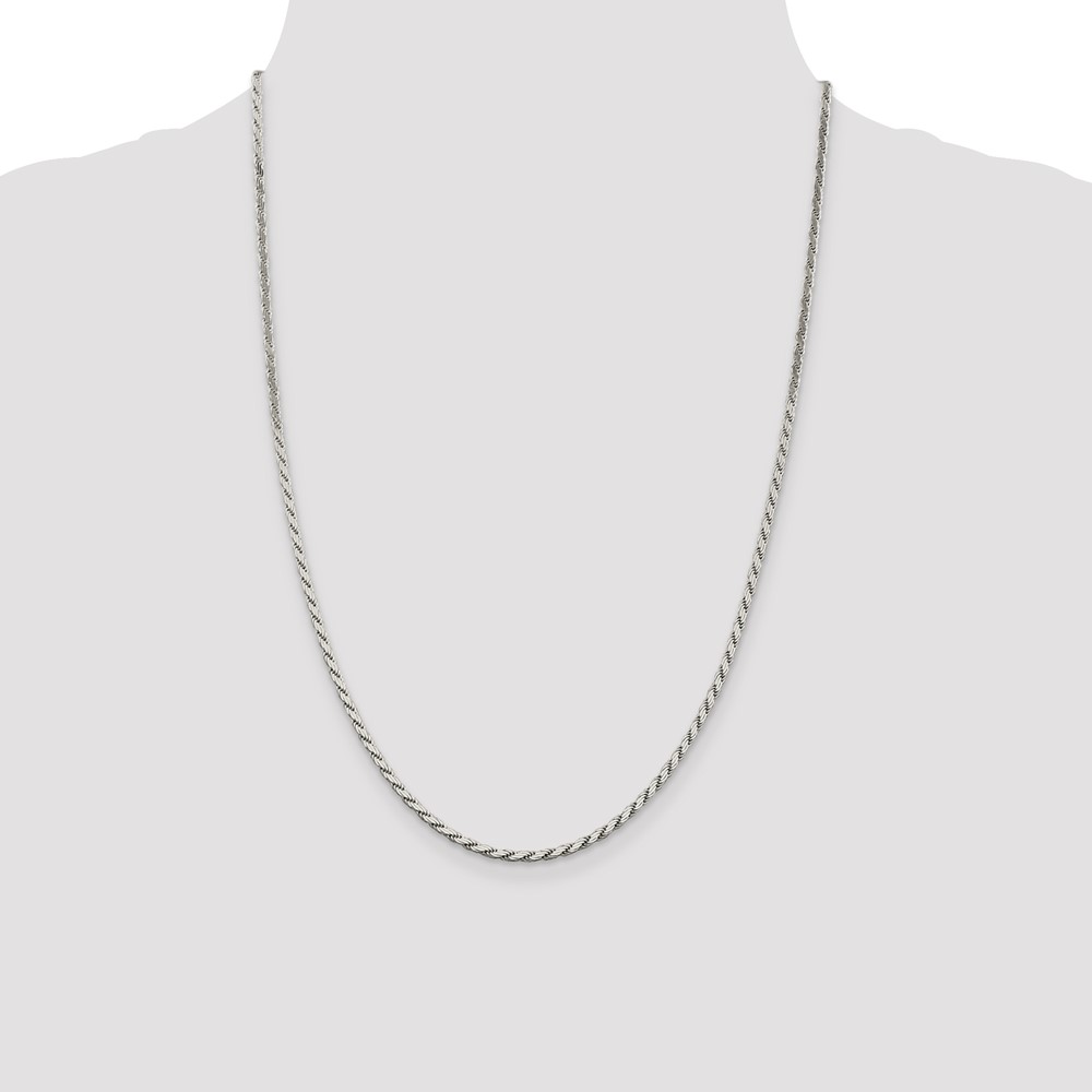 Sterling Silver 2.5mm Flat Rope Chain (QFC203-24)