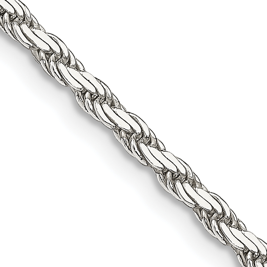 Sterling Silver 2.5mm Flat Rope Chain (QFC203-26)